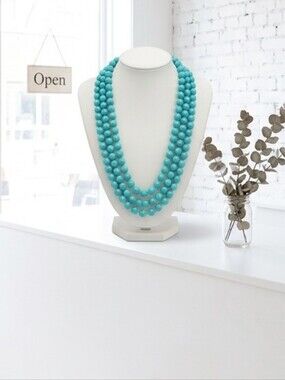 Turquoise Triple-Strand Beaded Necklace - Women Jewelry Necklaces